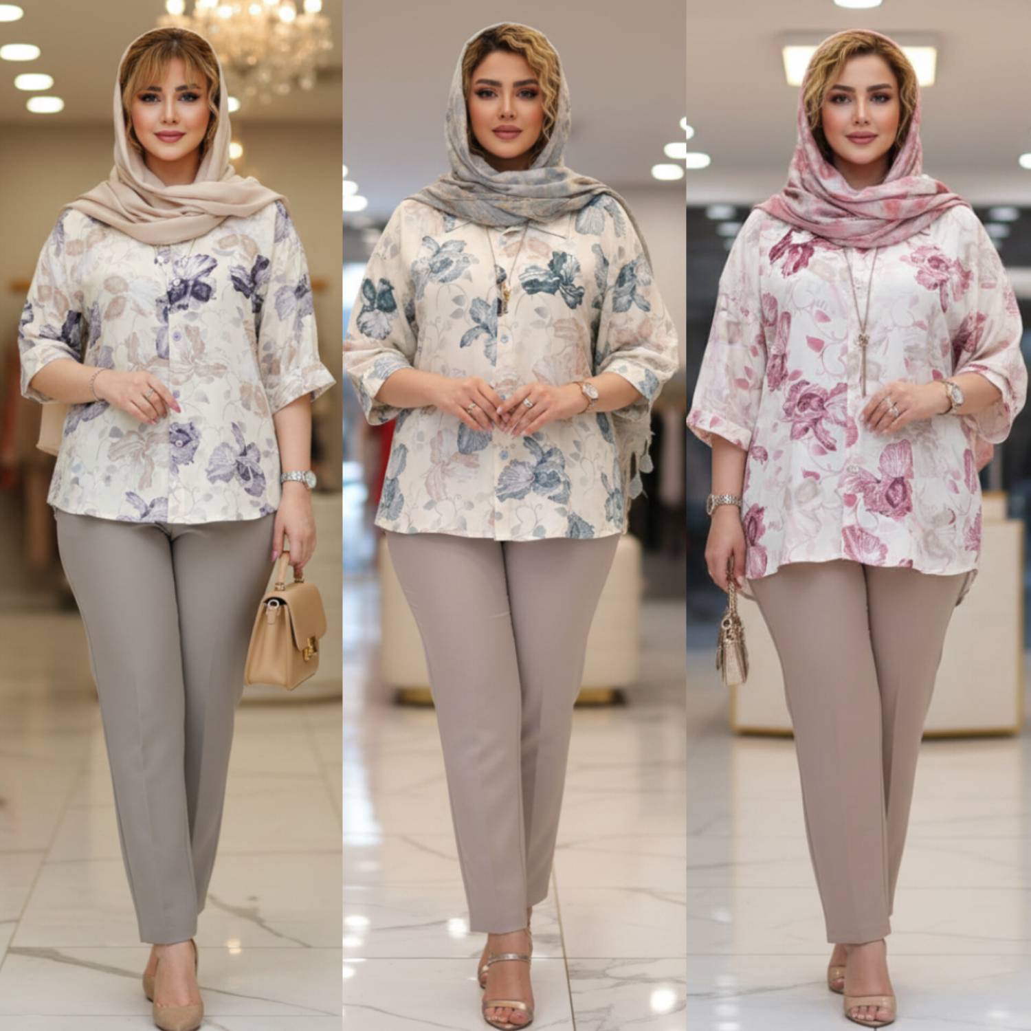 شومیز زنانه حریر مدل پریا
