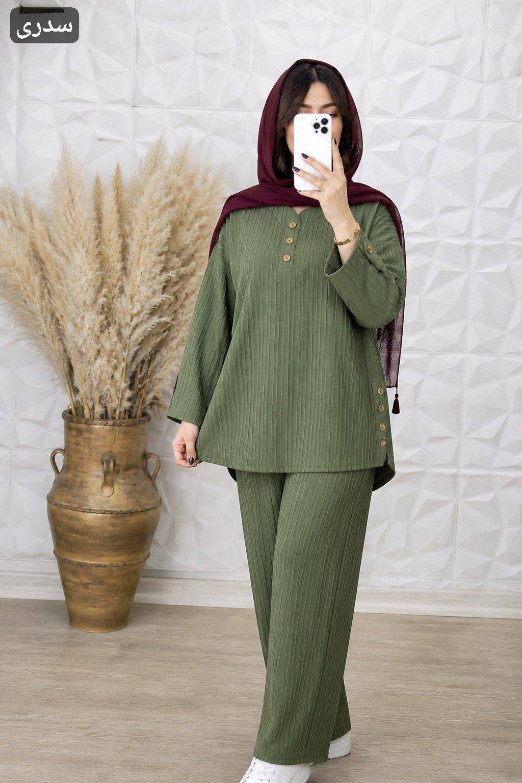 ست شومیز شلوار زنانه مدل بغل دکمه
