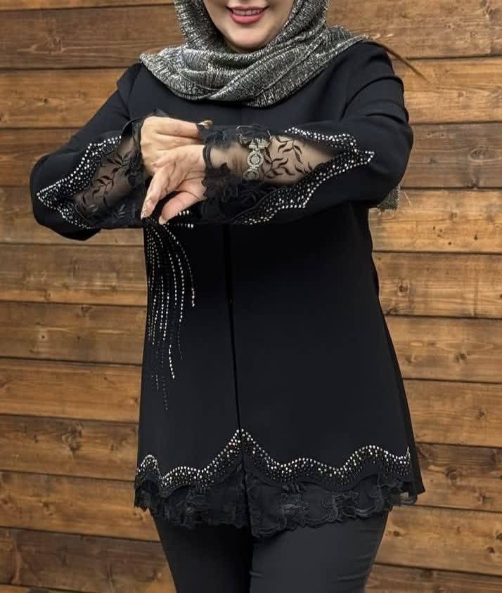 مانتو زنانه مزونی مدل دانتل گل رز