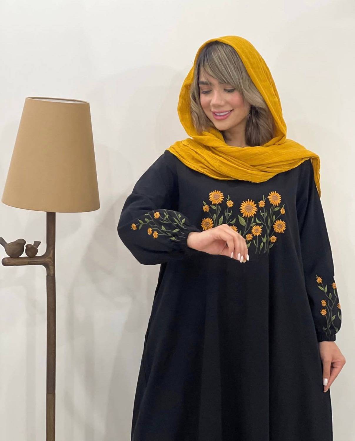 کفتان زنانه مدل گل آفتابگردان