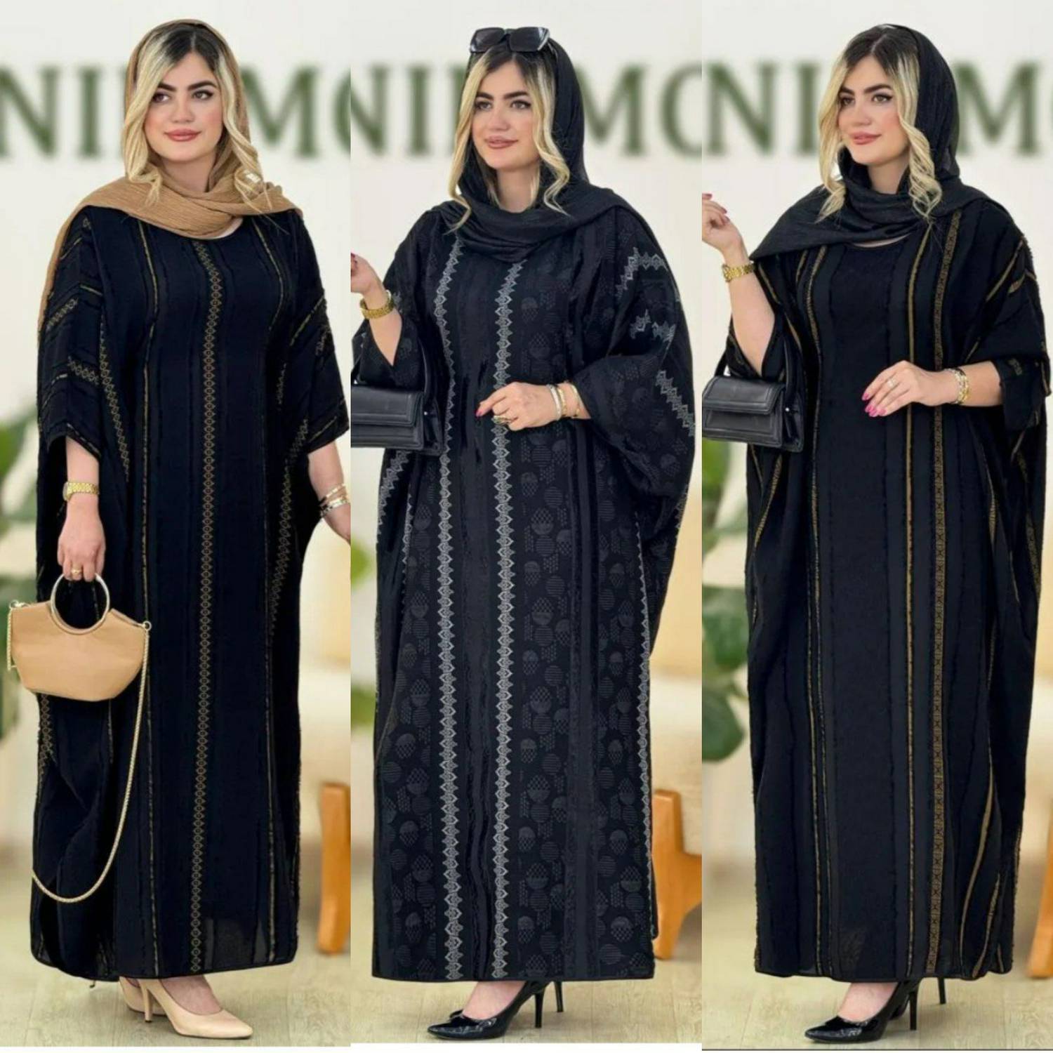 عبا زنانه مدل نگین فری سایز