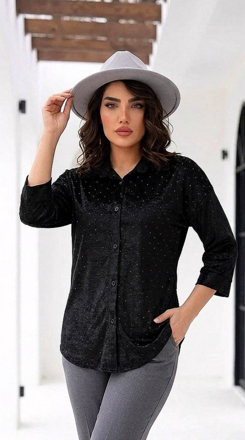 شومیز زنانه نگینی مدل دریا