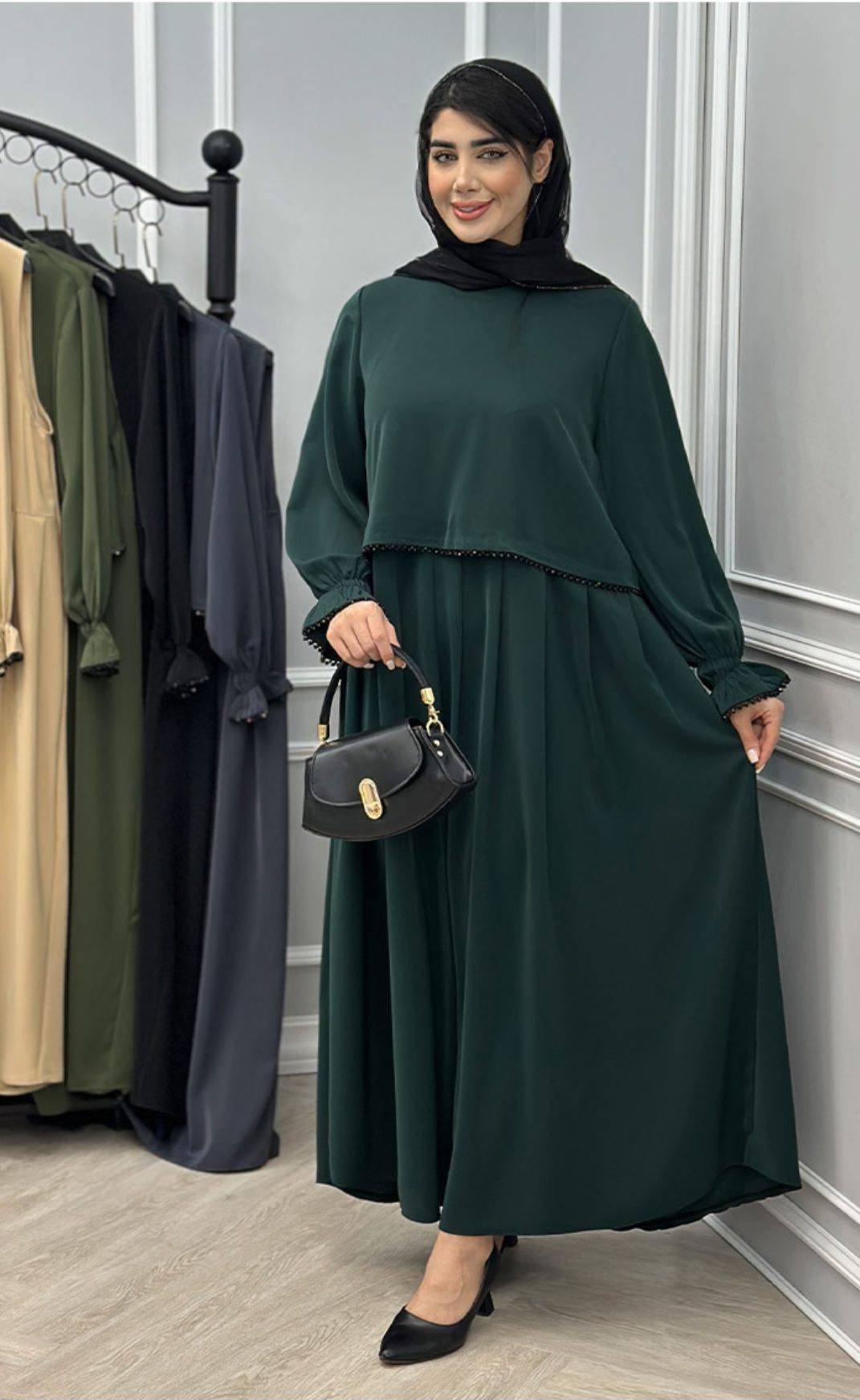 عبا زنانه مدل مرواریدی فری سایز