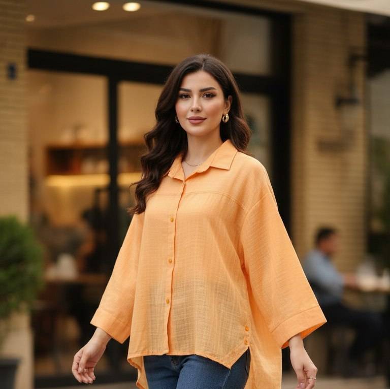 شومیز زنانه لیندا مدل بغل دکمه