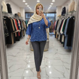 شومیز باکسی زنانه مدل لادن