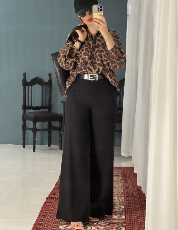 شلوار زنانه فول بگ مدل کتان پنبه