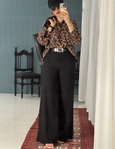 شلوار زنانه فول بگ مدل کتان پنبه