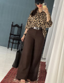 شلوار زنانه فول بگ مدل کتان پنبه