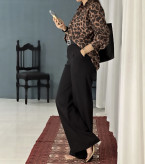شلوار زنانه فول بگ مدل کتان پنبه