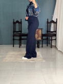 شلوار زنانه کتان پنبه مدل فلر بگ