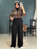 شلوار زنانه کتان پنبه مدل فلر بگ