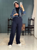 شلوار زنانه کتان پنبه مدل فلر بگ