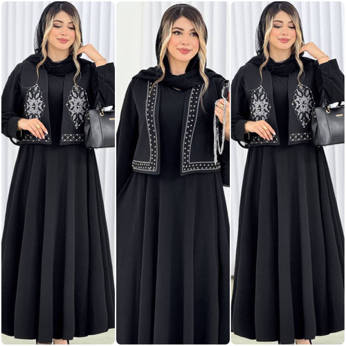 ست ۲ تیکه پیراهن و جلیقه زنانه مدل پریزاد