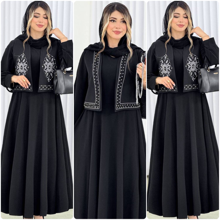 ست ۲ تیکه پیراهن و جلیقه زنانه مدل پریزاد