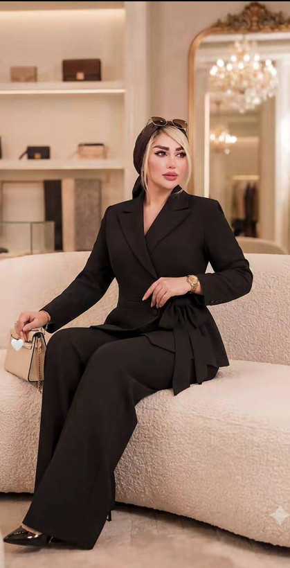 کت شلوار زنانه کنار پاپیونی مزونی