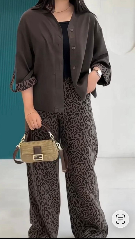 ست شومیز شلوار زنانه مدل پلنگی