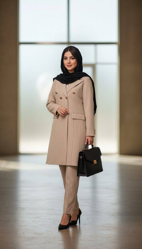 مانتو شلوار اداری زنانه دیپلمات مدل کتان