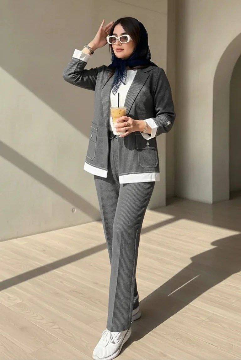 ست کت شلوار زنانه مدل ساغر