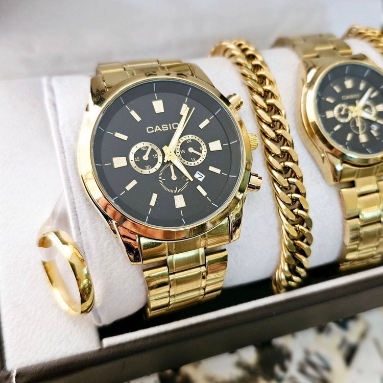 ست ساعت کاسیو + ست دستبند + ست حلقه مدل CASIO VIP