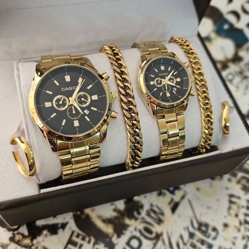 ست ساعت کاسیو + ست دستبند + ست حلقه مدل CASIO VIP